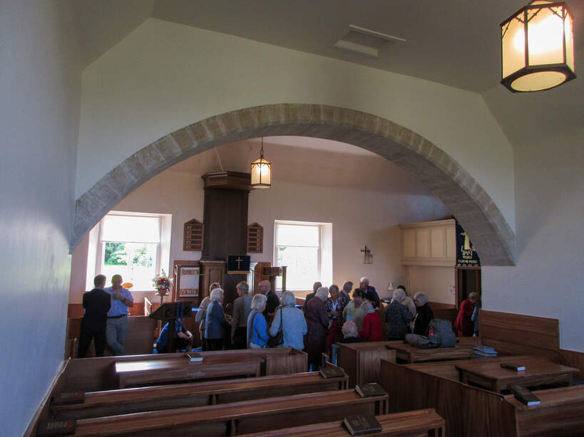 Congregation in Spynie Kirk